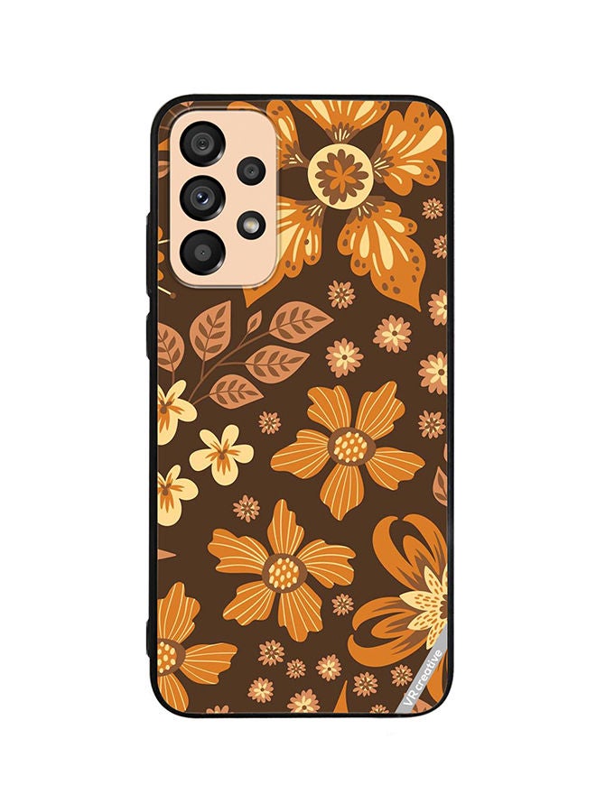 VR CREATIVE Protective Case Cover For Samsung Galaxy A33 5G Brown Flowers Design Multicolour - Image 1