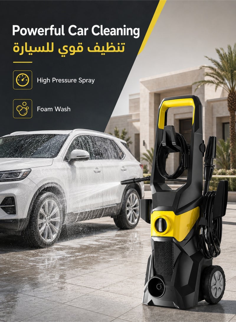 Denzoz Electric Pressure Washer 3000 Max PSI 2.5GPM Power Washer High Pressure Cleaning Machine with Foam Cannon for Car House Patio Deck Fence Driveways - Image 2