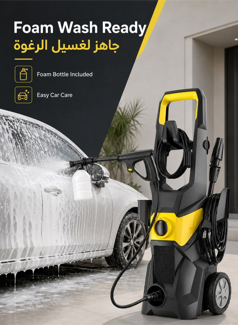 Denzoz Electric Pressure Washer 3000 Max PSI 2.5GPM Power Washer High Pressure Cleaning Machine with Foam Cannon for Car House Patio Deck Fence Driveways - Image 3