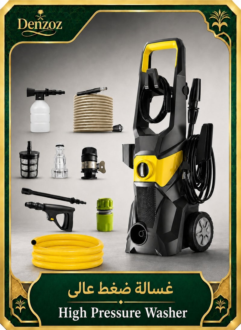Denzoz Electric Pressure Washer 3000 Max PSI 2.5GPM Power Washer High Pressure Cleaning Machine with Foam Cannon for Car House Patio Deck Fence Driveways - Image 1