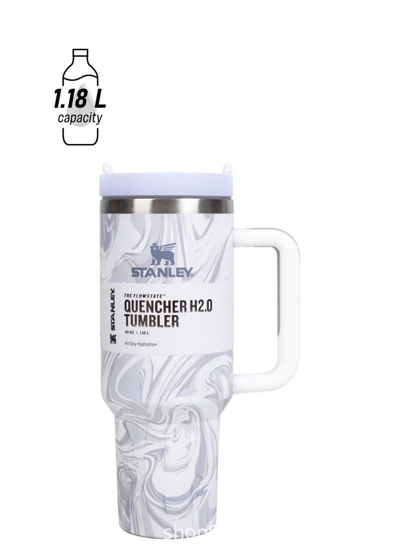 Stainless Steel Vacuum Insulated Tumbler with Lid and Straw for Water, Iced Tea or Coffee, Smoothie More 40oz