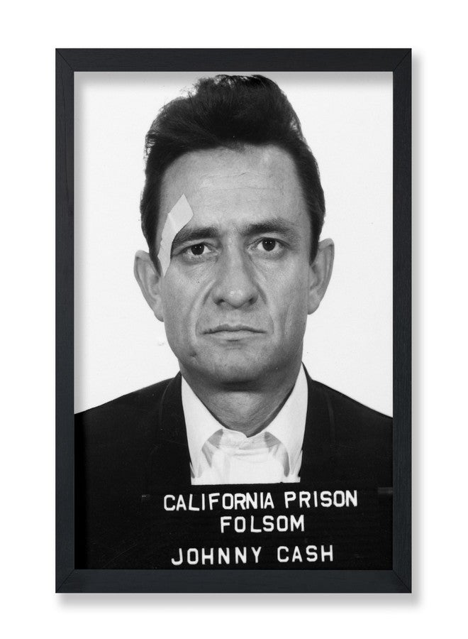 Poster Master Johnny Mugshot Print - Country Singer Portrait Poster - Black and White Photography Art - Celebrity Wall Design - Great Music Room or Office Decor - 8x10 UNFRAMED Wall Art - Image 1
