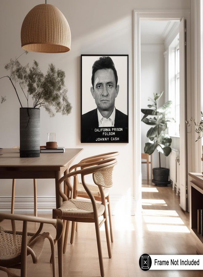 Poster Master Johnny Mugshot Print - Country Singer Portrait Poster - Black and White Photography Art - Celebrity Wall Design - Great Music Room or Office Decor - 8x10 UNFRAMED Wall Art - Image 5