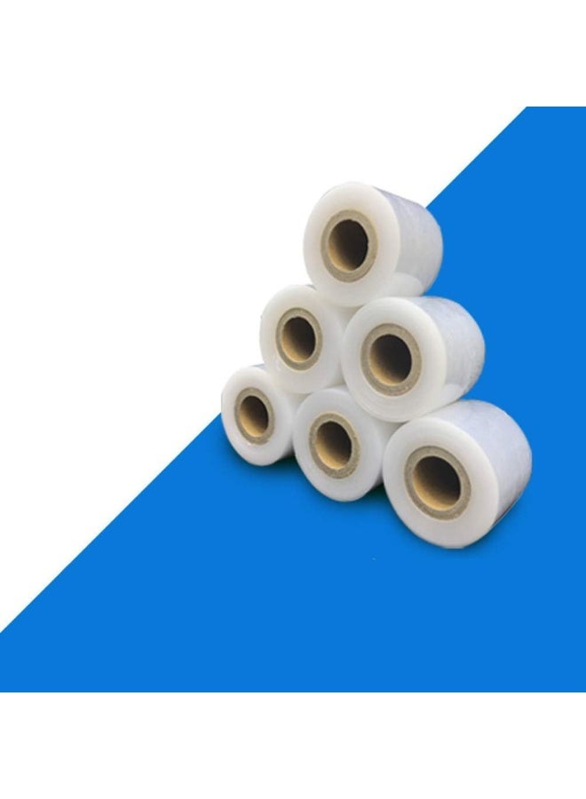 2 Rolls Industrial Strength Small Stretch Hand Wrap 10cm x 200cm Clear Plastic Moving Supplies Durable Self Adhesive Wrap  - Image 3