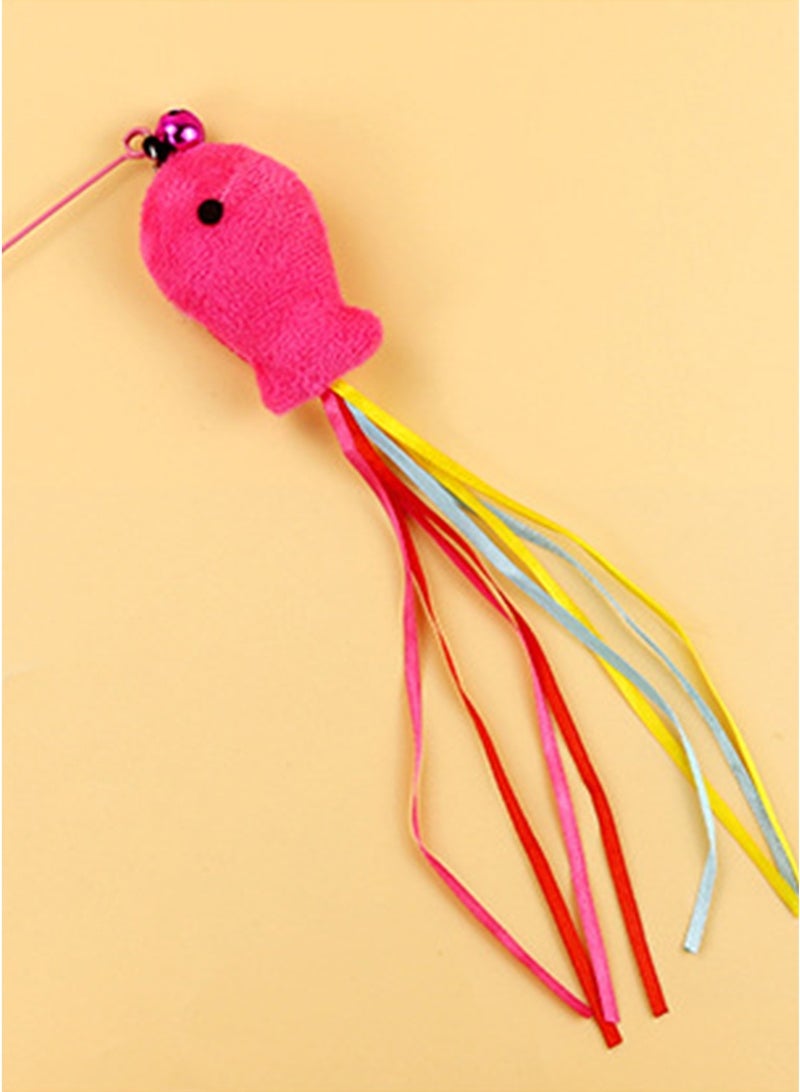 Interactive Cat Teaser Fishing Poles Bells Fish Design Engaging Cat Toys for Indoor Play and Exercise（Fish） - Image 2