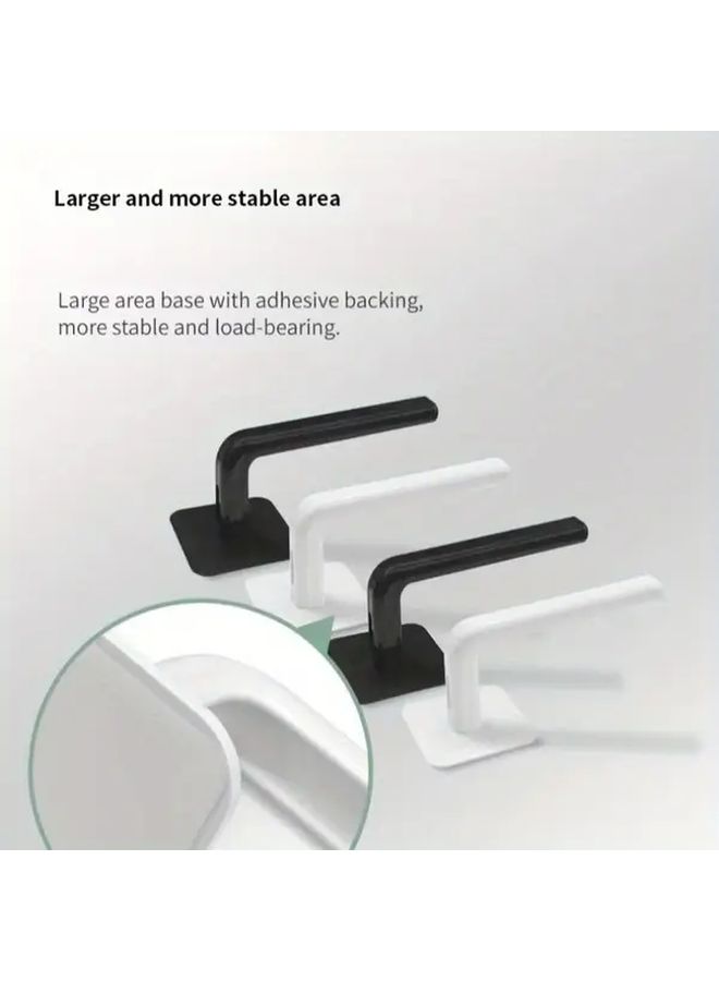 2 No Drill Wall Hooks 2 Random Colors Adhesive L Shaped Hangers for Clothes Kitchen Storage - Image 2