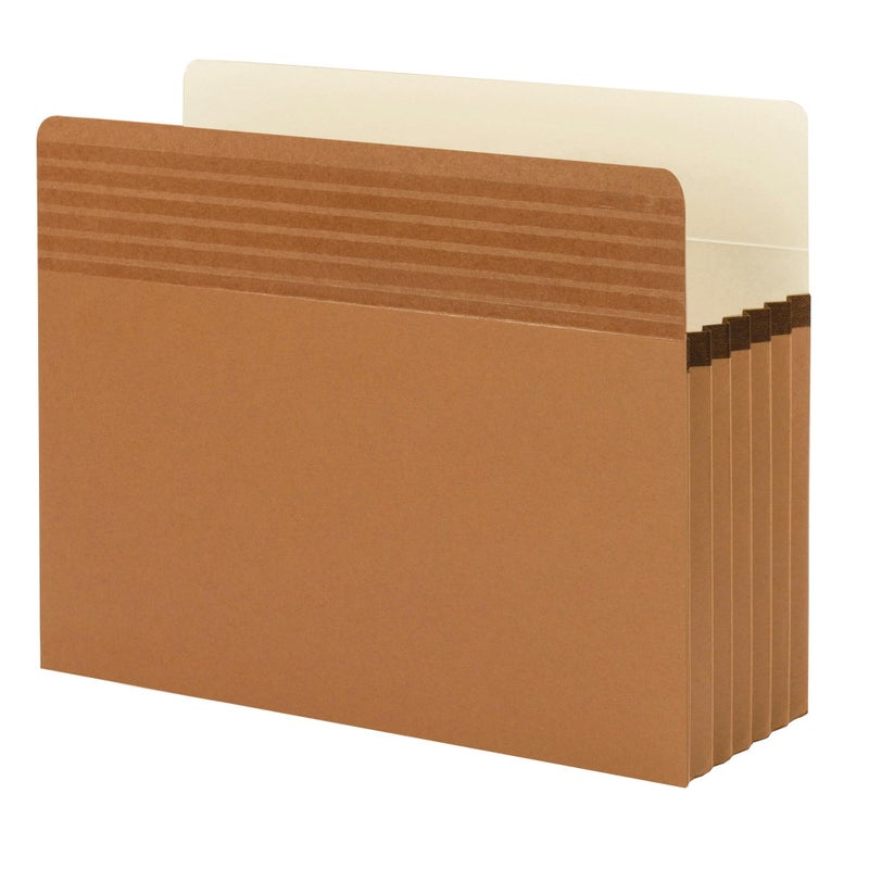 Smead Easy GripÂ® File Pocket, Straight-Cut Tab, 5-1/4" Expansion, Letter Size, Redrope, 10 per Box (73209) - Image 1