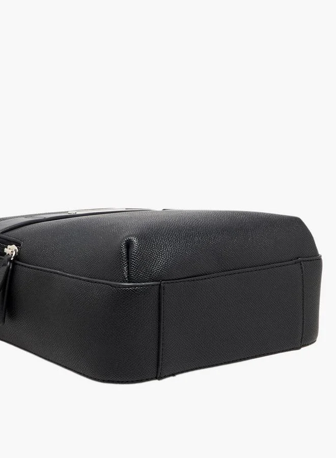 Lee Cooper Solid Crossbody Bag with Adjustable Strap