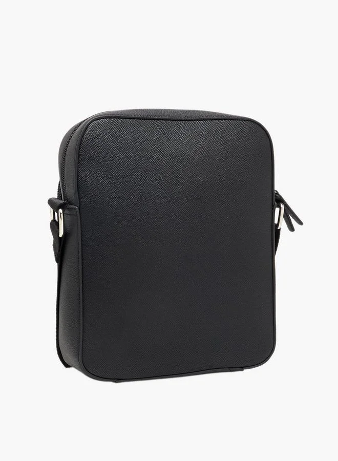 Lee Cooper Solid Crossbody Bag with Adjustable Strap