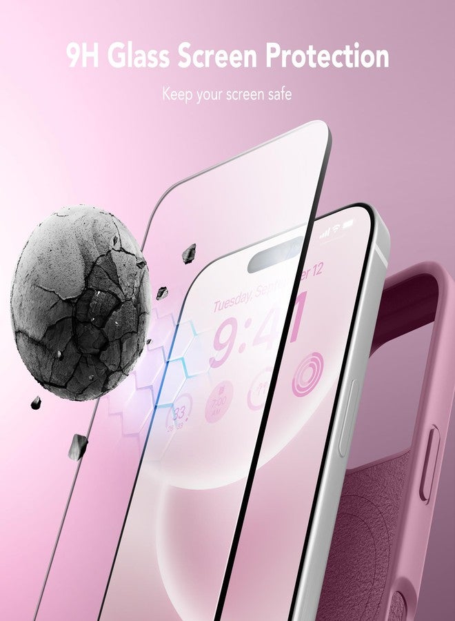 غونيز جراب GONEZ متوافق مع iPhone 16 Pro Max، متوافق مع MagSafe، مصنوع من السيليكون السائل، يتضمن واقيين للشاشة وواقيين للعدسة، جراب حماية كامل مقاوم للصدمات مقاس 6.9 بوصة، لون أسود كشمشي - Image 5