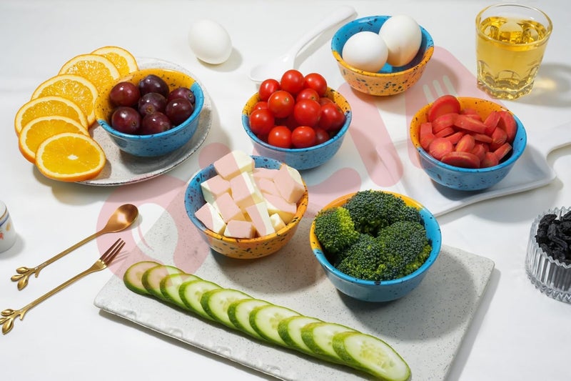 Oicia Hand Painted Ceramic Cereal Bowls Set Ceramic Bowls for Soup Salad Dessert Oatmeal and Breakfast Dishwasher Microwave Safe 150 Ml 10 CM Dinner Bowls for Eating Multi 2 Pc - Image 5