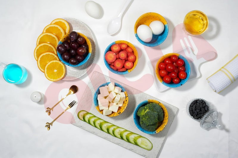 Oicia Hand Painted Ceramic Cereal Bowls Set Ceramic Bowls for Soup Salad Dessert Oatmeal and Breakfast Dishwasher Microwave Safe 150 Ml 10 CM Dinner Bowls for Eating Multi 2 Pc - Image 3