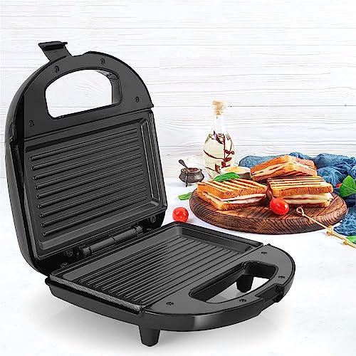 Glen Electric Sandwich Maker Grill and Toast with Non Stick Coating Plates, 750W Black (3024BGRILL) 2 Years Warranty - Image 1
