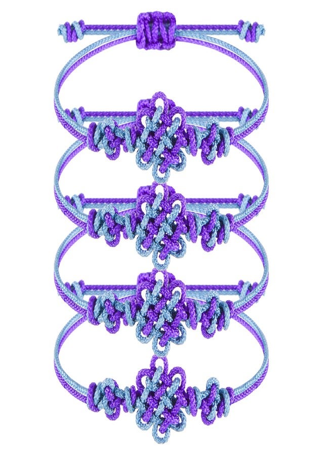 تونديامو مجموعة تونديمو من 4 قطع من أساور العقدة الكورية التقليدية المصنوعة يدويًا، أساور صداقة متطابقة قابلة للتعديل، مثالية لمحبي الموضة، إكسسوارات وهدايا للأزواج والأصدقاء المقربين (بنفسجي) - Image 1
