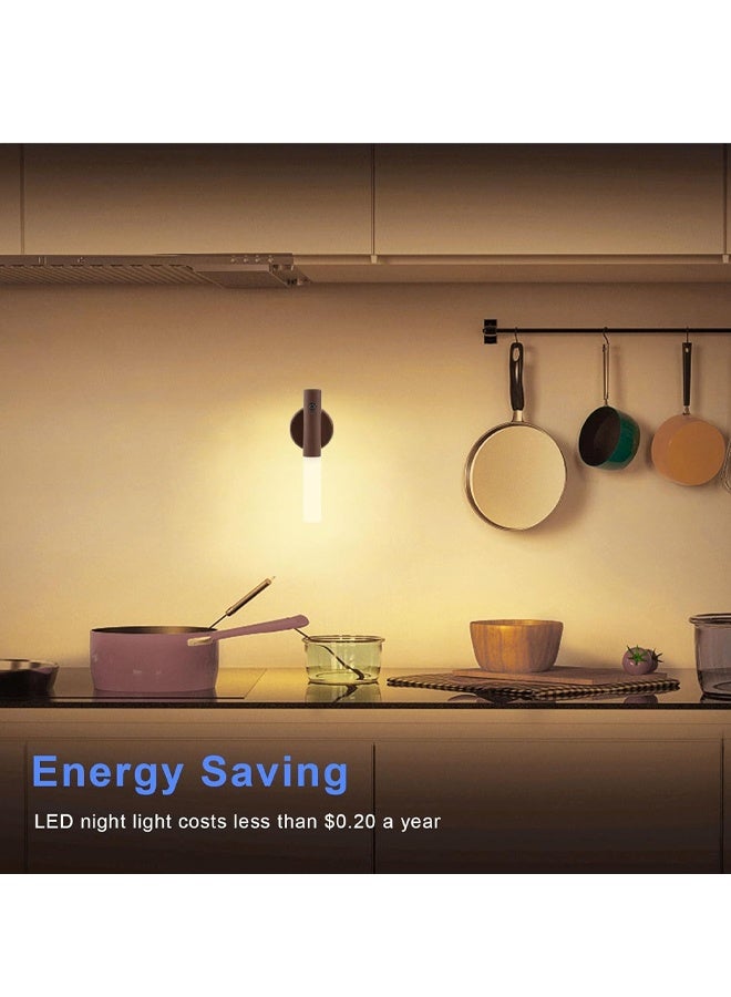 RGB Touch Motion Sensor USB-C Rechargeable Walnut Wood Wall Sconce Night Light - Image 2