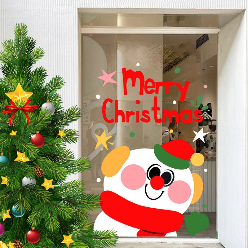 2026 New Year And Christmas Window Glass Stickers Small Snowman Glass Window Grilles Door Stickers Decoration Arrangement Window Stickers Wall Stickers - Image 5