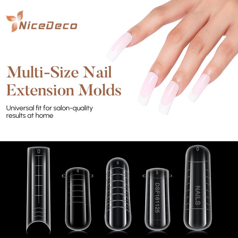 مجموعة أشكال أظافر Nicedeco المزدوجة المكونة من 120 قطعة – 5 أشكال لتطبيق طلاء الأظافر الجلي، مناسبة للاستخدام المنزلي والصالون - Image 2