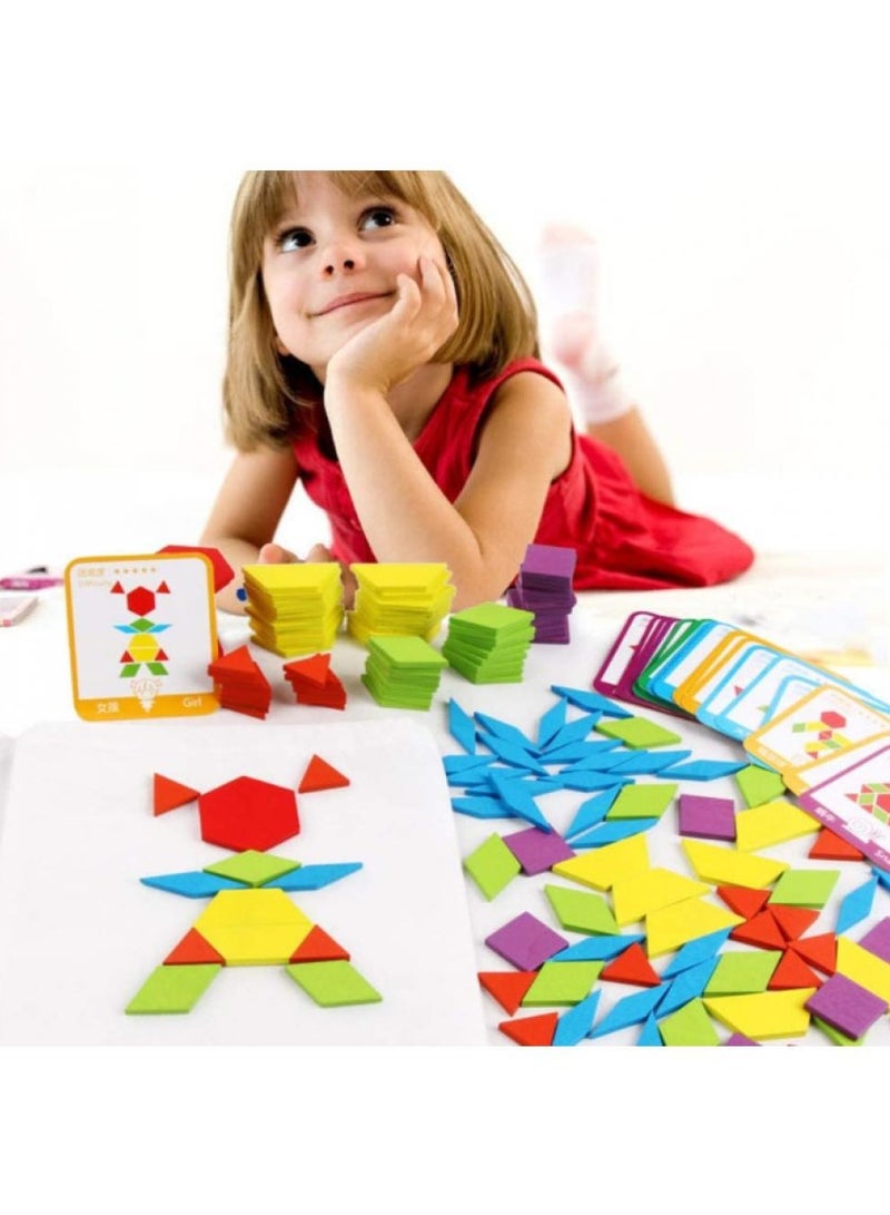 AIWANTO 133 Pcs Jigsaw Puzzle Geometric Shape Puzzles Graphical Classic Educational for Kids Toddler - Image 2