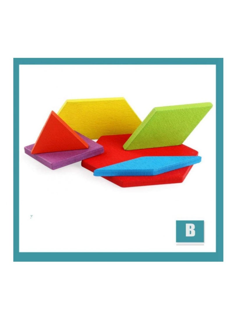 AIWANTO 133 Pcs Jigsaw Puzzle Geometric Shape Puzzles Graphical Classic Educational for Kids Toddler - Image 3