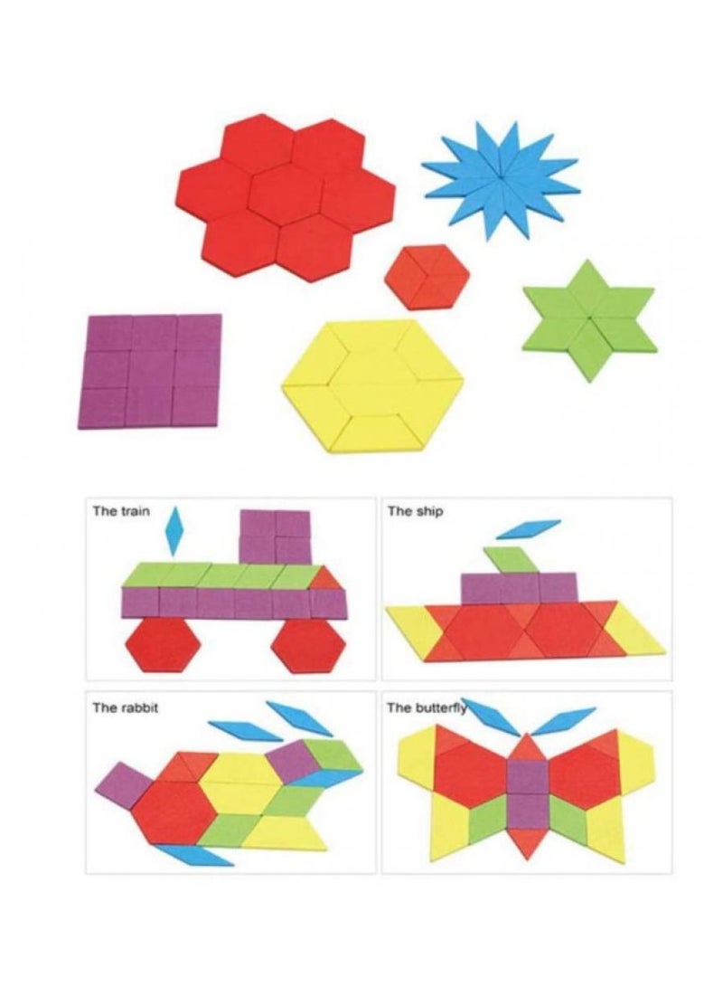 AIWANTO 133 Pcs Jigsaw Puzzle Geometric Shape Puzzles Graphical Classic Educational for Kids Toddler - Image 4