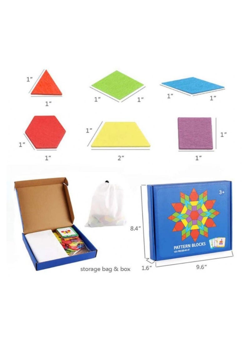 AIWANTO 133 Pcs Jigsaw Puzzle Geometric Shape Puzzles Graphical Classic Educational for Kids Toddler - Image 5