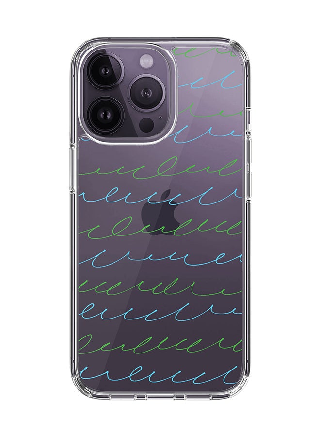 Stylizedd Classic Clear for Apple iPhone 14 Pro Case Hybrid Soft Cover Flexible Edges Anti Drop TPU PC Gel Thin Transparent Cover - Cursive Story