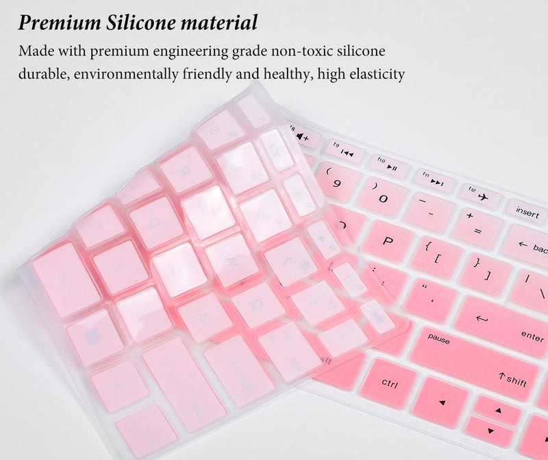 CASEDAO Keyboard Cover for HP Stream 14 inch 14-ds/dg Series 14-DS0013DX DS0023DX/HP Pavilion X360 14M-BA 14M-CD 14M-DH 14-BF 14-CM 14-CF 14-DF 14-DK 14-DQ 14-dq0052dx/dq0054dx/dq0055dx Skin-Gradual Pink - Image 4