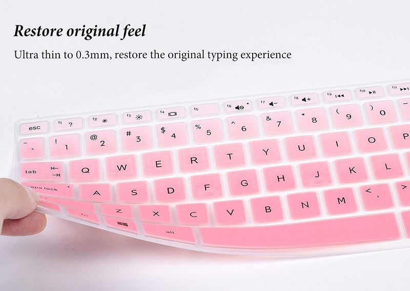CASEDAO Keyboard Cover for HP Stream 14 inch 14-ds/dg Series 14-DS0013DX DS0023DX/HP Pavilion X360 14M-BA 14M-CD 14M-DH 14-BF 14-CM 14-CF 14-DF 14-DK 14-DQ 14-dq0052dx/dq0054dx/dq0055dx Skin-Gradual Pink - Image 5