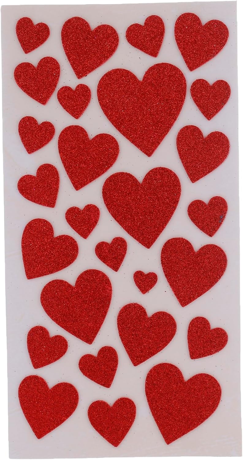 3A Heart Decorative Foam Sticker Set - Red 3516-3A-2133-Red3