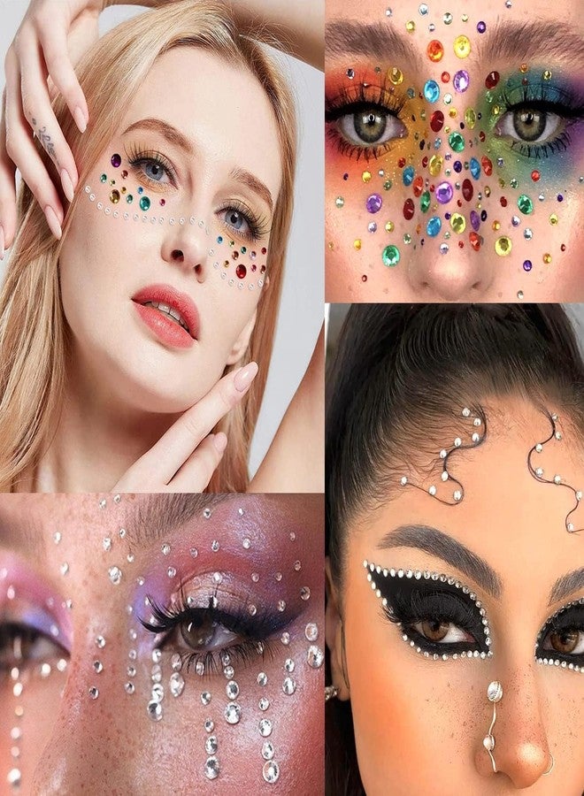 LAPOHI 1100 قطعة 15 لون من الأحجار الكريمة الملونة ذاتية اللصق لعيد الهالوين لمكياج العيون والوجه وجواهر الجسم ولصقها على ملحقات المهرجان وملابس التنكر وأظافر الجسم ومكياج DIY 3mm 4mm 5mm… - Image 5