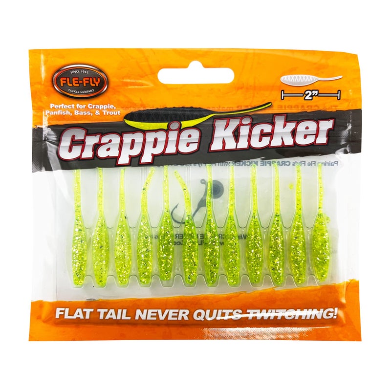 FLE-FLY Crappie Kickers 2 Inch Soft Plastic Baits with Thin Vibrating Tail, Ole Faithful - Image 1