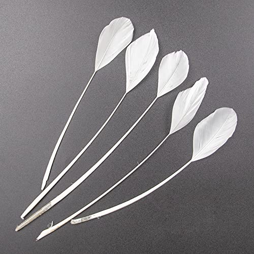 FEARAFTS White Goose Feathers for Hats Making Fascinators Decoration Pack of 50 (White) - Image 3