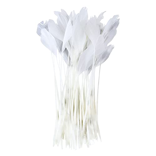 FEARAFTS White Goose Feathers for Hats Making Fascinators Decoration Pack of 50 (White) - Image 1