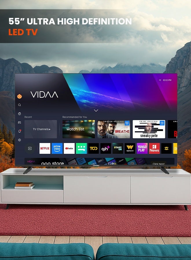 SONASHI 55 Inch Ultra HD Smart LED TV – Frameless Design with Remote Control | Wide Viewing Angle 178°/178° that Delivers Bright & Clear Images | 2 USB and 3 HDMI Ports with WIFI and Multi-Language Support SLED-5500UHDV - Image 2