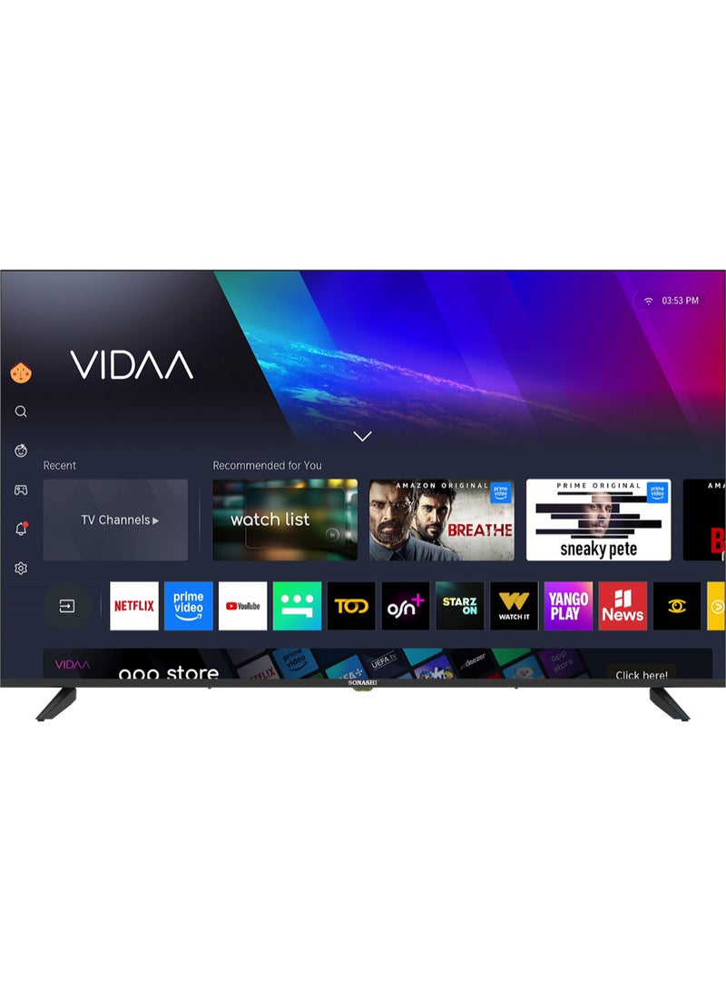 SONASHI 55 Inch Ultra HD Smart LED TV – Frameless Design with Remote Control | Wide Viewing Angle 178°/178° that Delivers Bright & Clear Images | 2 USB and 3 HDMI Ports with WIFI and Multi-Language Support SLED-5500UHDV - Image 1