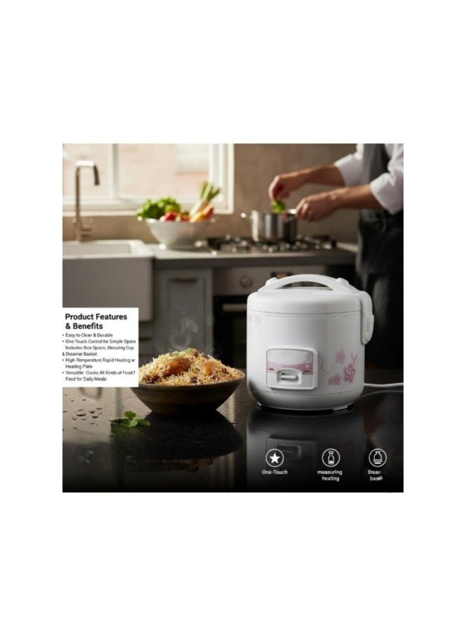 Tradeo 1L Electric Rice Cooker 400W Non-Stick Pot with Steamer, Auto Cook & Keep Warm Function - Image 2