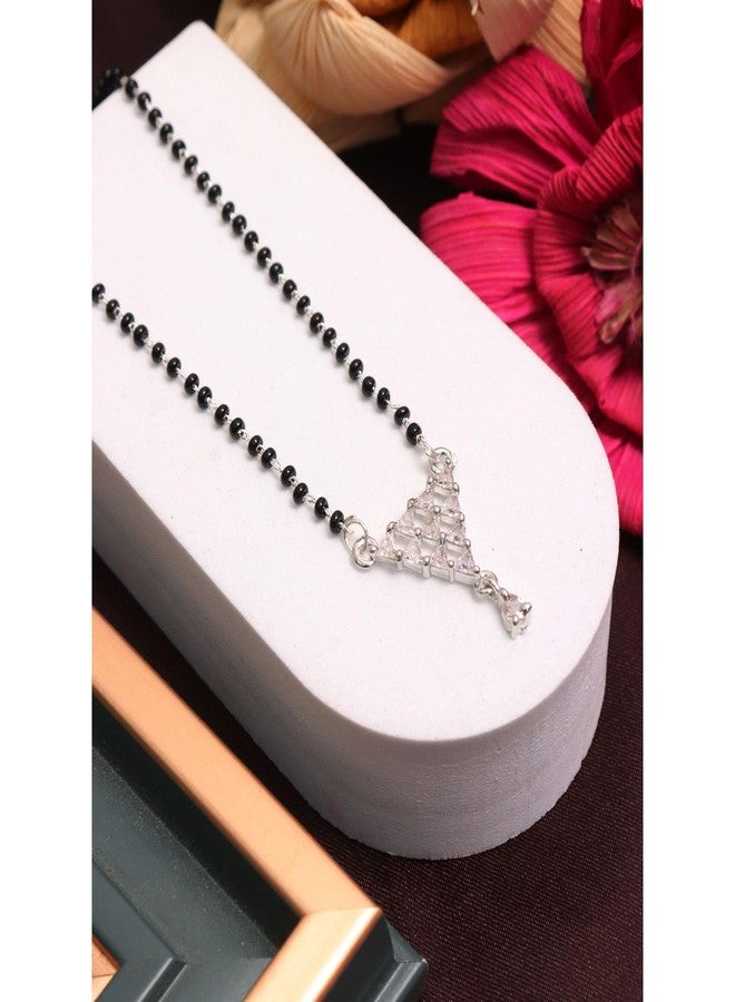 قلادة مانجالسوترا قصيرة فاخرة من AAIKU بطول 18 بوصة للنساء | أنيقة مع الساري، والكورتي، وملابس العمل، والفساتين الغربية | هدية للزوجة (M1661) - Image 2