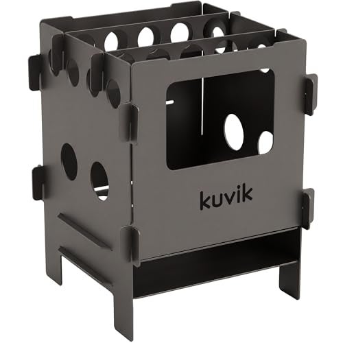 Kuvik Compact Titanium Wood Stove Ultralight and Compact Stove for Backpacking Camping and Survival - Image 1