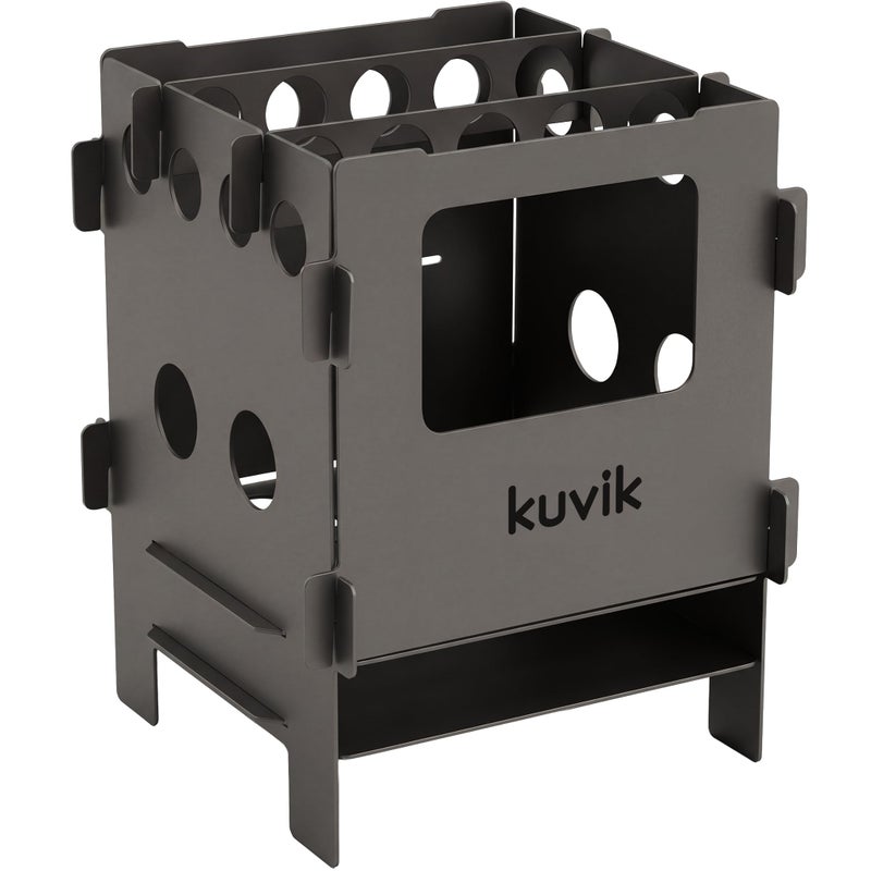 Kuvik Compact Titanium Wood Stove Ultralight and Compact Stove for Backpacking Camping and Survival - Image 2