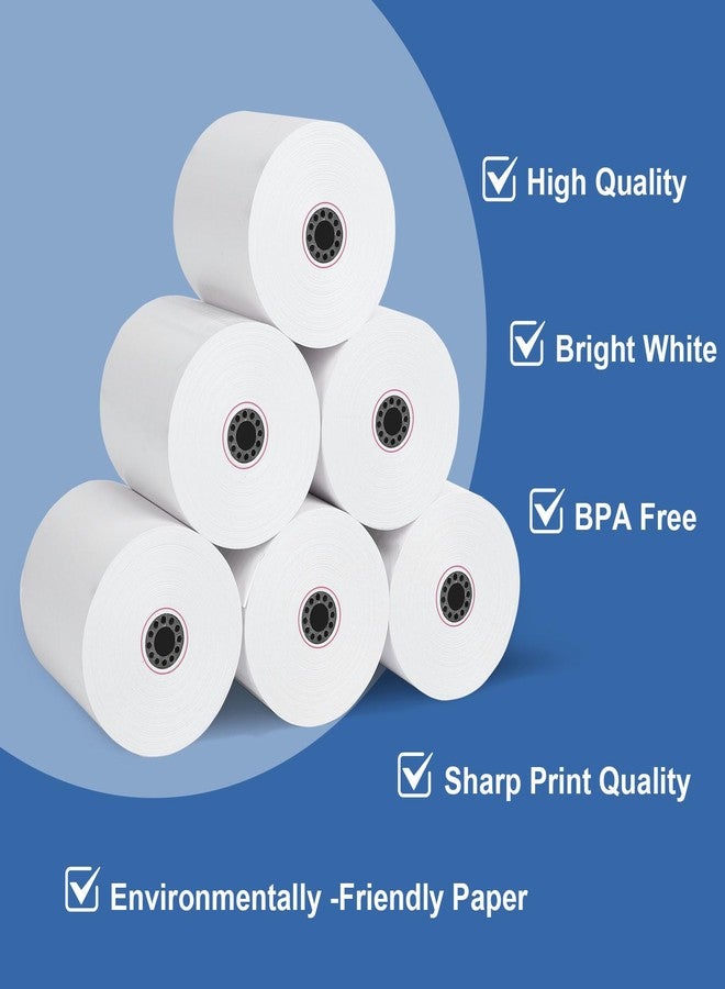 Pony Packaging (50 Rolls) 3" x 165' Kitchen Register Rolls,1 Ply Bond Printer Receipt Paper POS Cash Register Paper (Non -Thermal Kitchen Printer Paper) for TMU200 SRP275 from Pony Packaging - Image 3