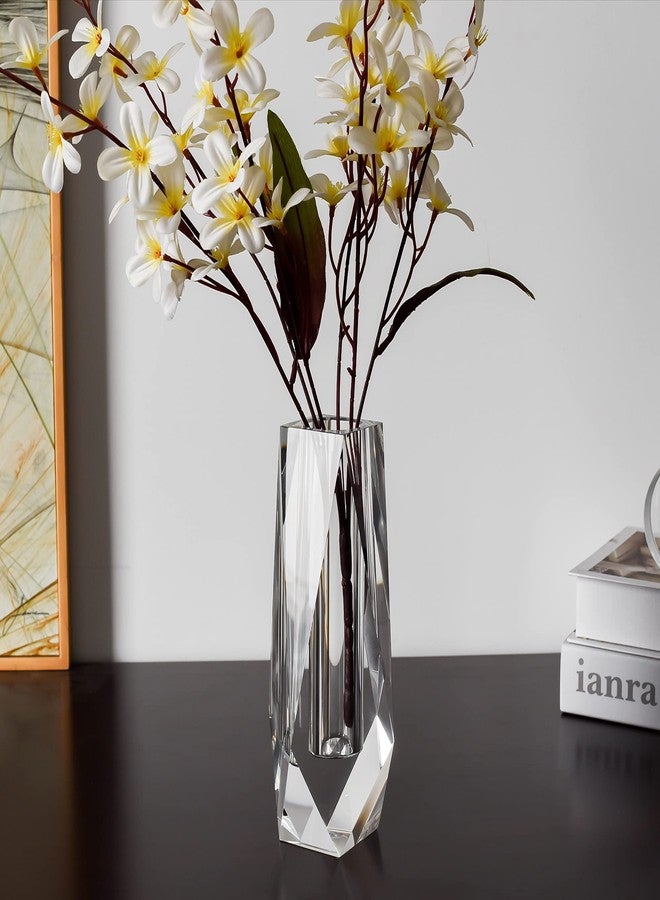 Kitcom Flower/Bud Crystal Vase Decorative Vases for Home, Wedding, Christmas, Outline Dimensions W2.8''xH8.5'', Clear with Gift Box - Image 4