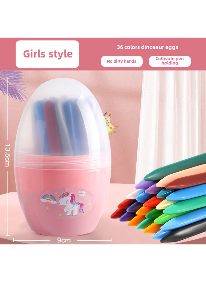 mriya Children's Non-dirty Hand Crayon 36 Color Triangle Plastic Wax Brush Kindergarten Painting Oil Painting Stick Color Brush Washable - Image 1