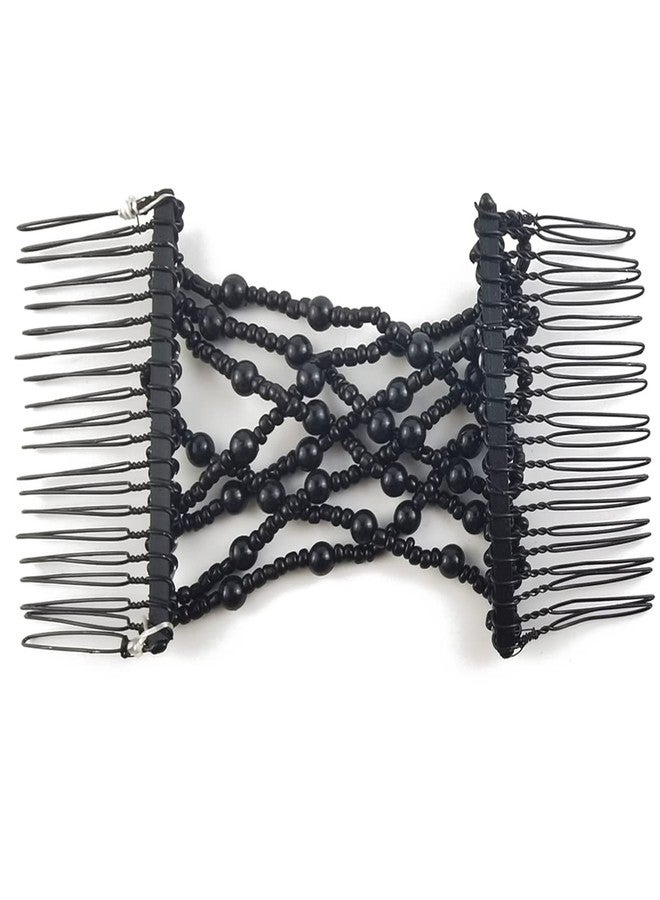 NSBELL 6PCS Beads Hair Combs Magic Elastic Hair Clips Stretchy Hair Comb Double Clips for Women Girls Hair Accessory - Image 5