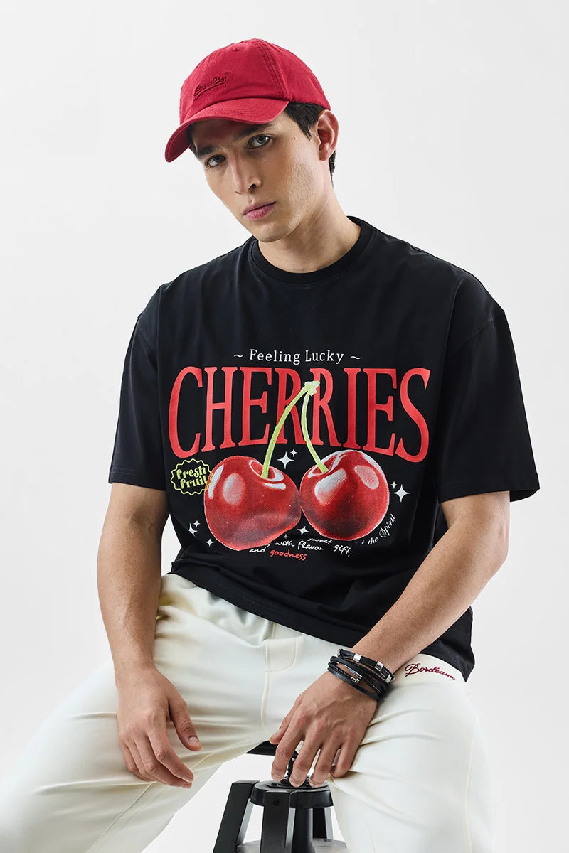 SNITCH Cherries Oversized 100% Cotton T-Shirt