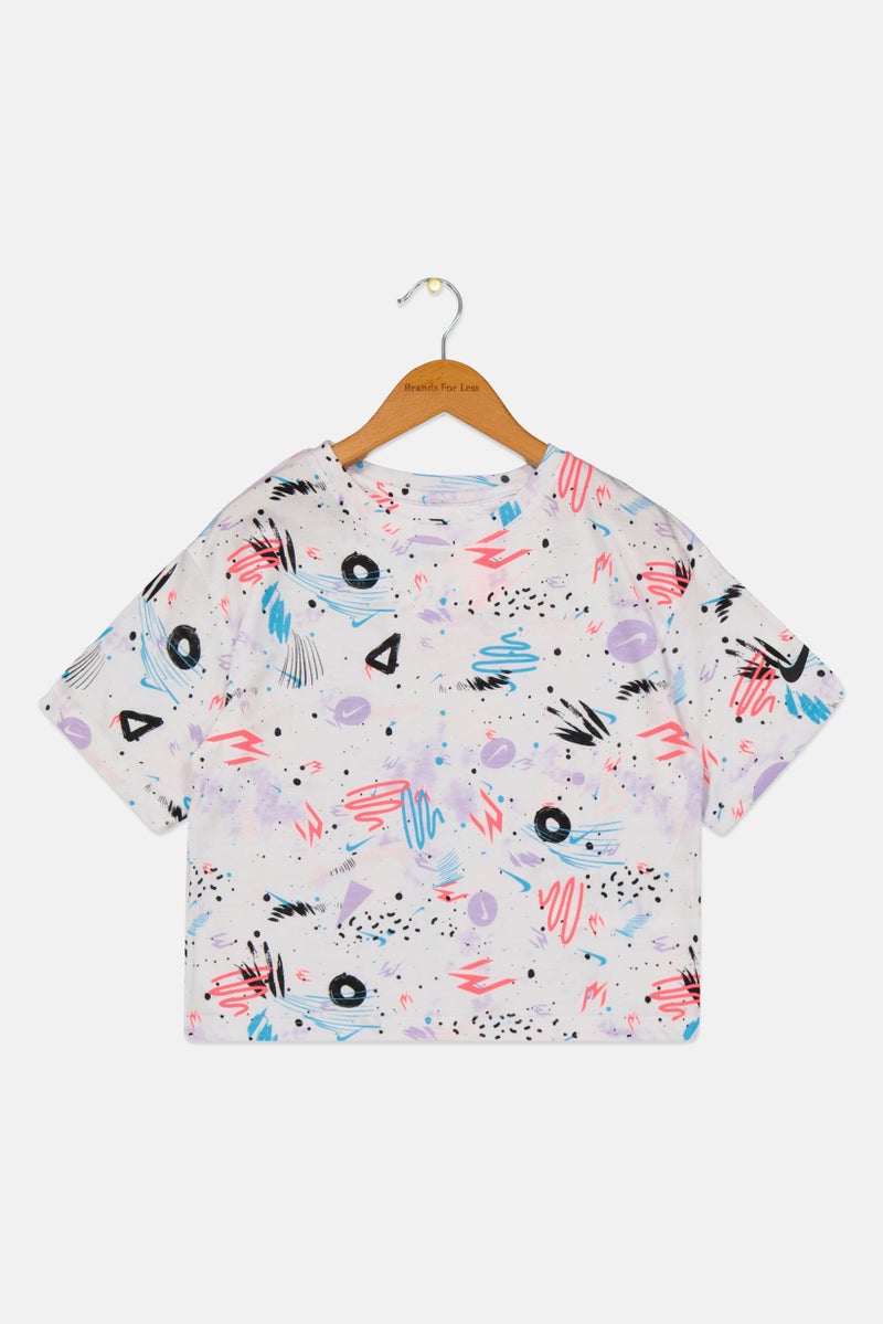 Nike 3Brand by Russell Wilson Kids Girl Short Sleeve Outdoor T Shirt, Multicolor - Image 1