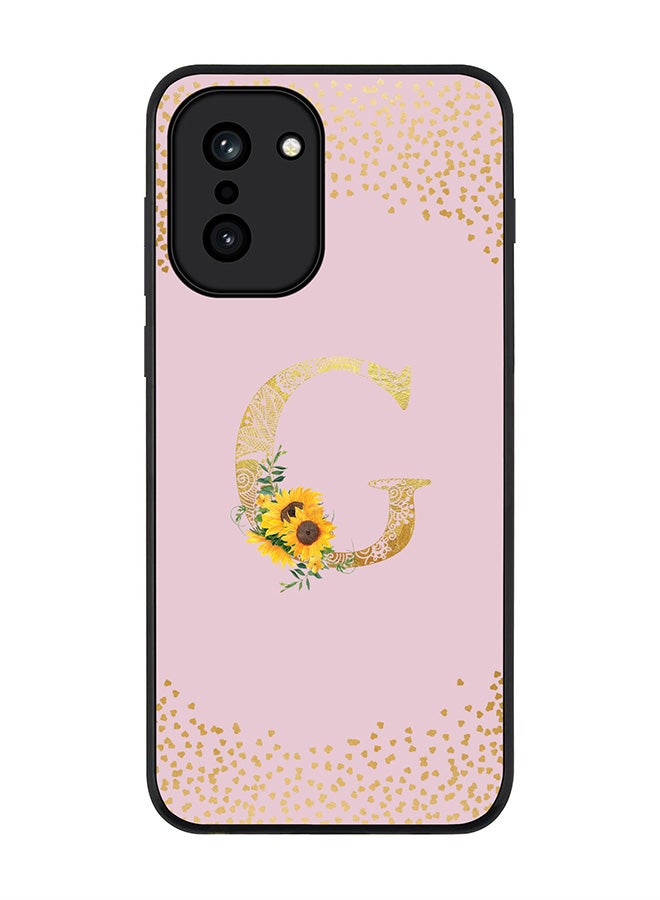For OnePlus 15R Case,Slim fit Camera Protection, Shockproof Thin Phone cover  - Custom Floral Monogram - G  (Pink )