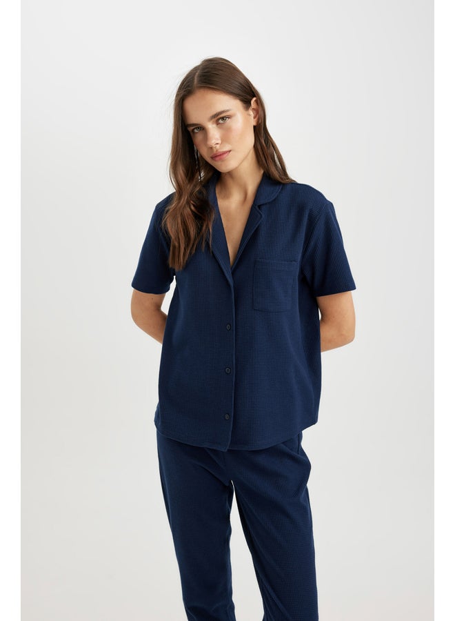 DeFacto Woman Regular Fit Short Sleeve Homewear Knitted Tops - Image 1