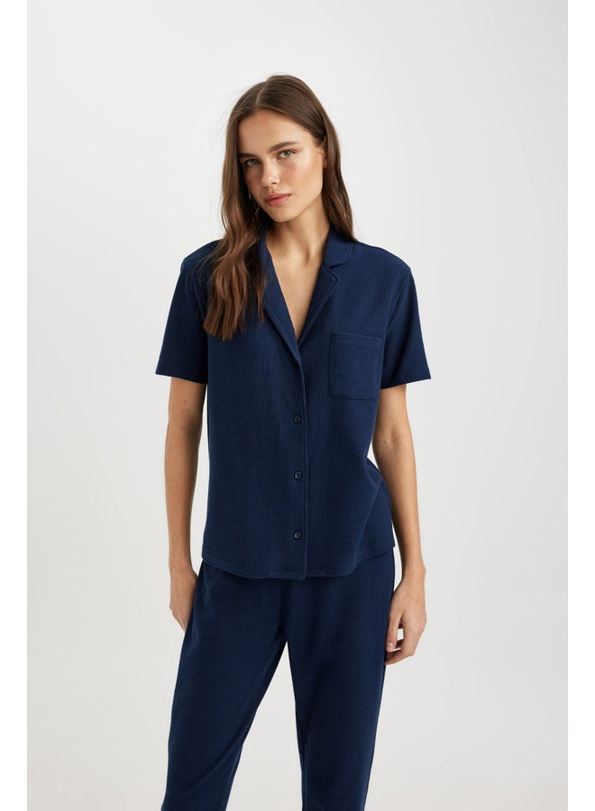 DeFacto Woman Regular Fit Short Sleeve Homewear Knitted Tops - Image 3