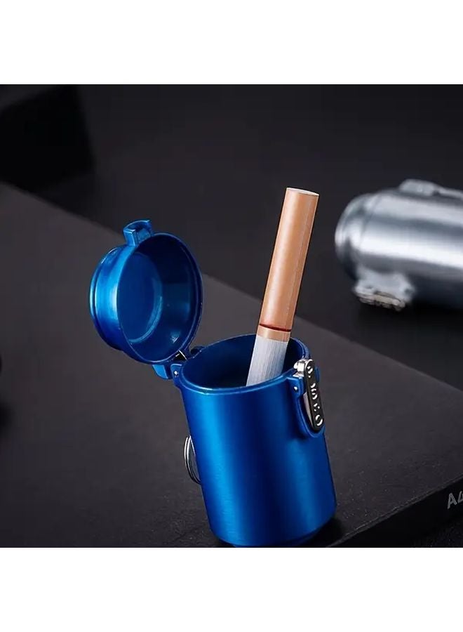 Blue Portable Metal Ashtray No Power Needed for Car Home Durable Easy Clean Gift - Image 3