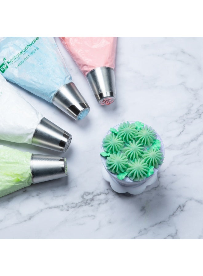 Restaurantware رأس أنابيب روسي، رأس أنابيب كعكة زهور 1 - #17، مقاوم للتآكل، رأس تزيين من الفولاذ المقاوم للصدأ لتزيين الكريمة، قابل للغسل في غسالة الصحون، لتزيين الكب كيك، الكعك، أو البسكويت - Image 3